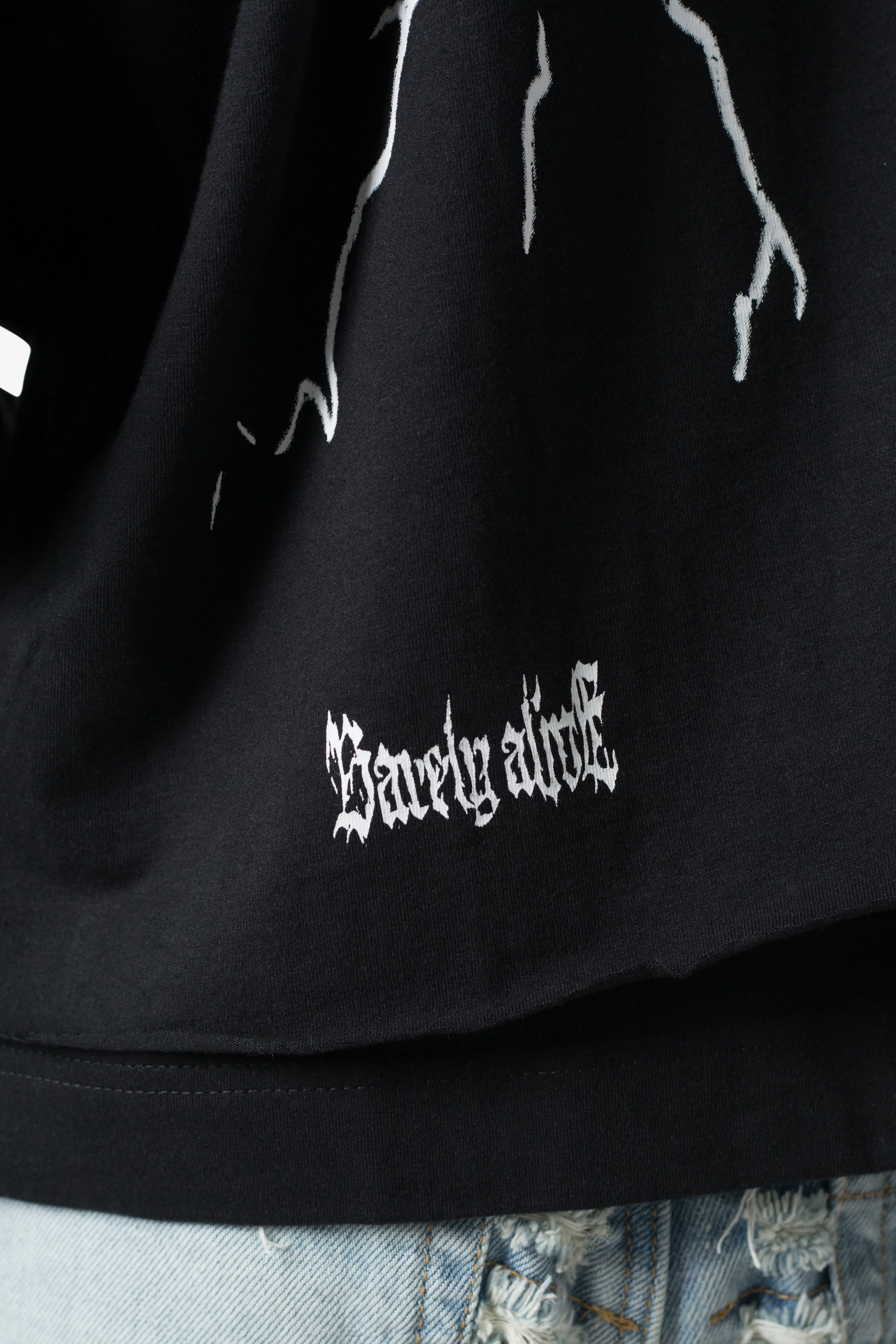 Barely Alive Double Layer Tee - Black